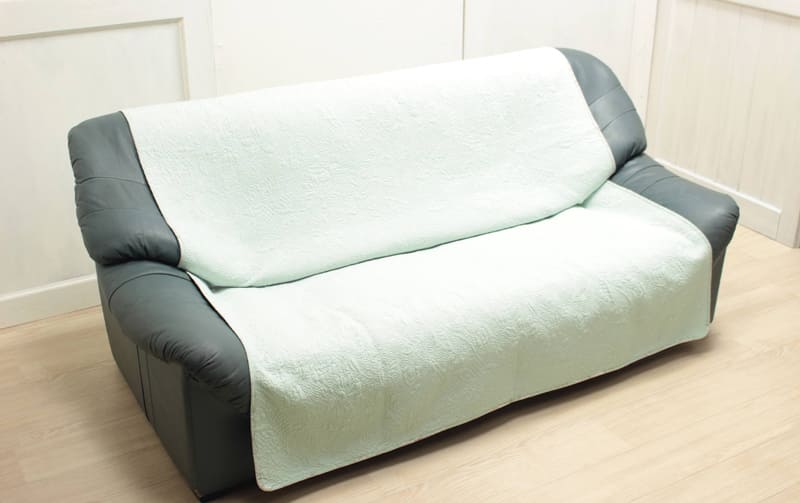 コットン多針キルト マルチカバー 約140×200cm [calm mint]