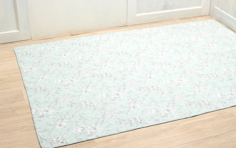 コットン多針キルト マルチカバー 約140×200cm [calm mint]