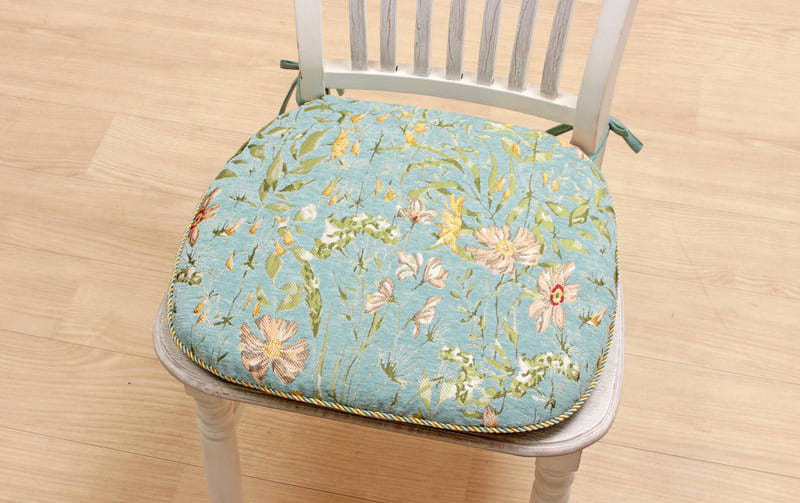 シェニール織 紐付シートクッション 約43×45cm [Bask]｜インテリア