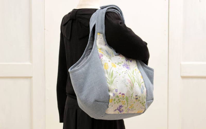 ボタニカルプリント トートバッグ 約22×50×30cm [Lapin Botanique]
