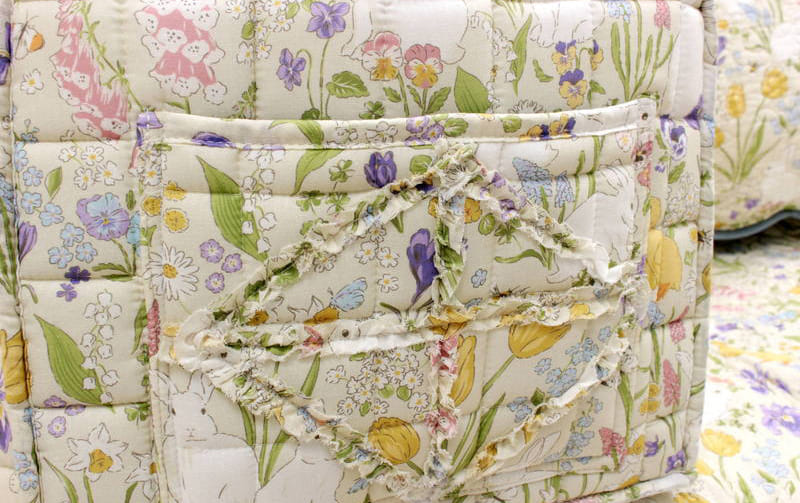 コットンキルト ソフトバスケット 約31×26×25cm [Lapin Quiltine]