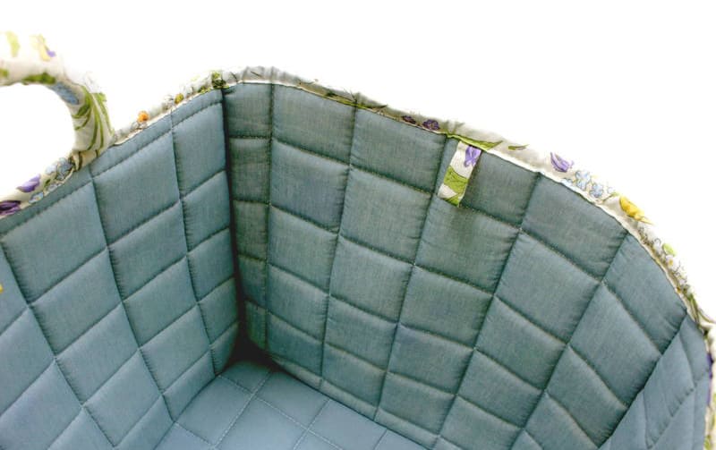 コットンキルト ソフトバスケット 約31×26×25cm [Lapin Quiltine]