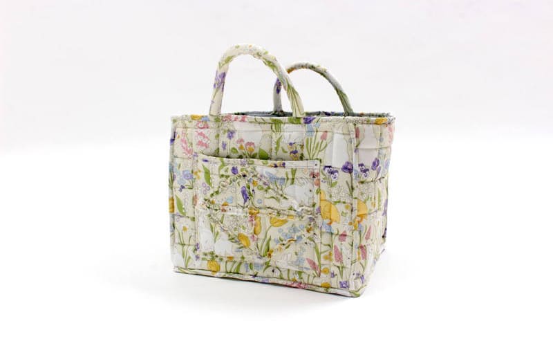 コットンキルト ソフトバスケット 約31×26×25cm [Lapin Quiltine]