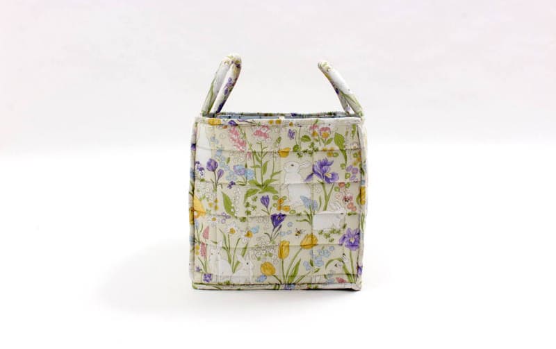 コットンキルト ソフトバスケット 約31×26×25cm [Lapin Quiltine]