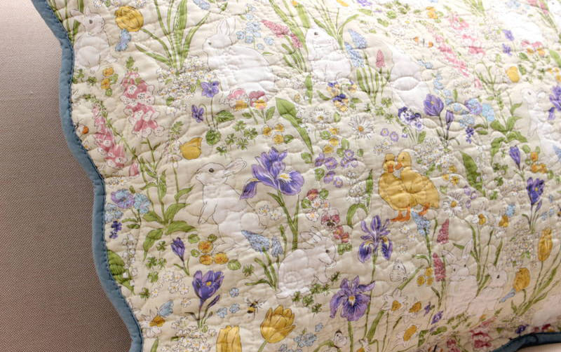 コットンキルト ピローケース 約43×63cm [Lapin Quiltine]