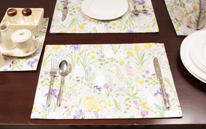 ボタニカルプリント ランチョンマット 約32×45cm [Lapin Botanique