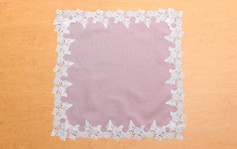 ギュピールレース ハンカチ 約35×35cm [Lino]