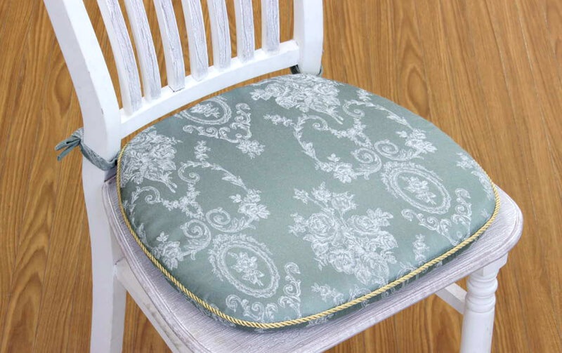 撥水ジャカード 紐付シートクッション 約43×45cm [Meilleure]