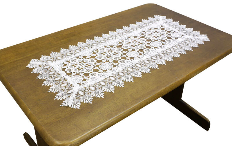 ギュピールレース テーブルセンター 約43×94cm