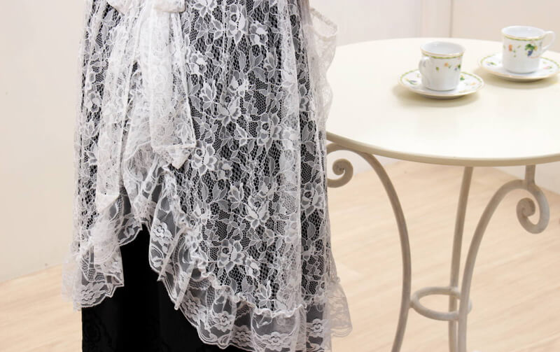 ラッセルレース 前掛け 約65×76cm [母の日セレクト]