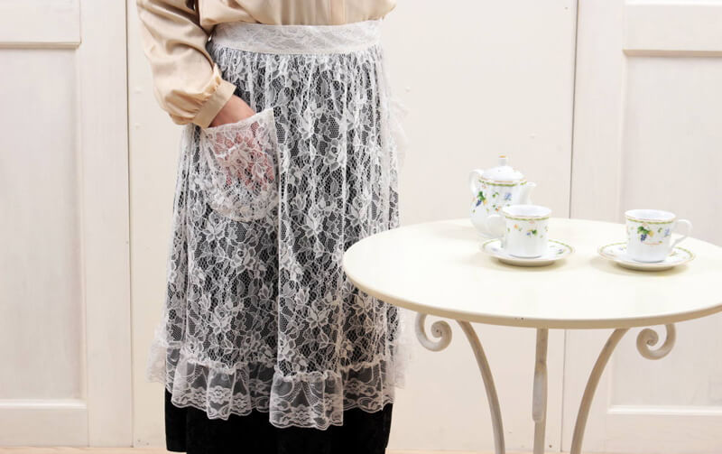 ラッセルレース 前掛け 約65×76cm [母の日セレクト]