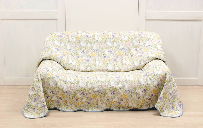 コットンキルト マルチカバー 約195×195cm [Lapin Quiltine]