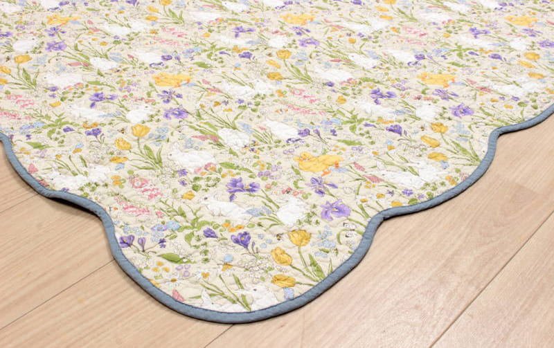 コットンキルト マルチカバー 約195×195cm [Lapin Quiltine]