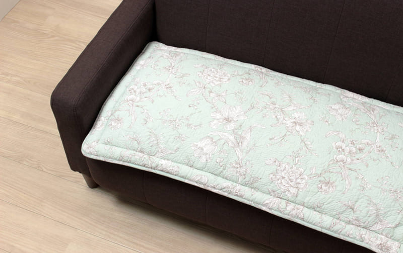 コットン多針キルト ロングシートクッション 約50×120cm [calm mint]