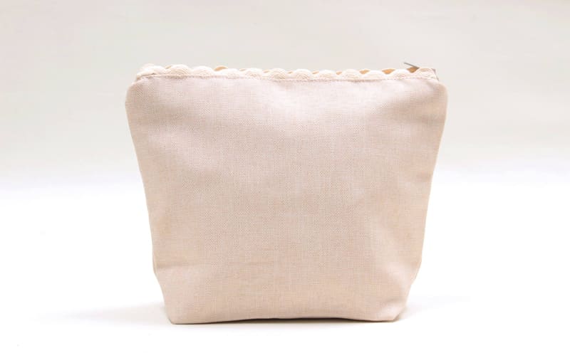 ジップポーチ リボン刺繍 約18×20cm [Rose Ruban]