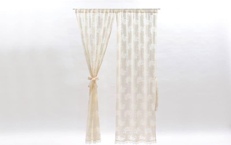 上品な透け感 花柄ラッセルレース スタイルのれん  約120×150cm