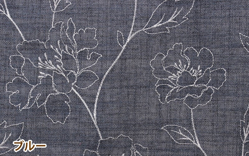 花柄刺繍 のれん 約85×150cm｜インテリアレース・テーブルクロス
