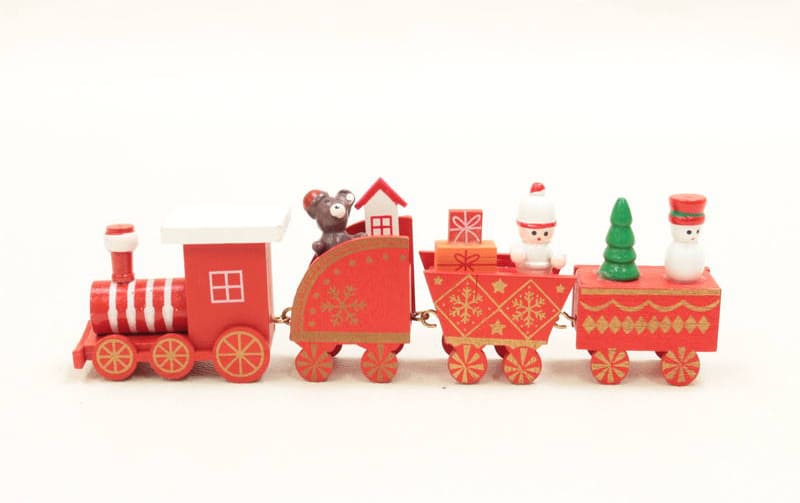 Xmas雑貨 選べる５色 木製 クリスマストレイン