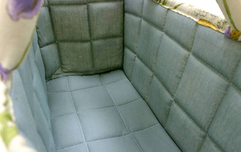 コットンキルト ミニソフトバスケット 約12×22×12cm [Lapin Quiltine]