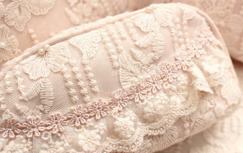 チュールレース 眼鏡ケース 約7×15.5×4cm [memoire]