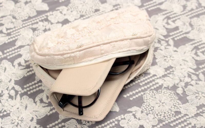 チュールレース 眼鏡ケース 約7×15.5×4cm [memoire]