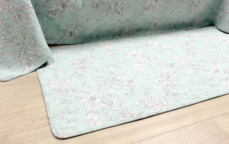 コットン多針キルト ロングマット 約58×180cm [calm mint]