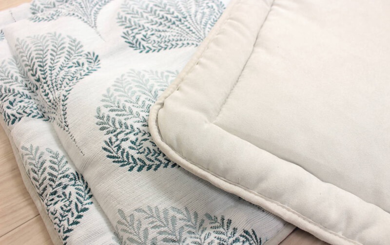 シェニール織 ロングシートクッション 約47×144cm [Herb Leaf]