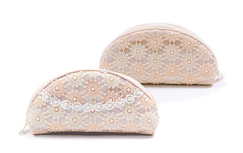 ギュピールレース 眼鏡ケース 約7×15.5×4cm [Flower Ripples]