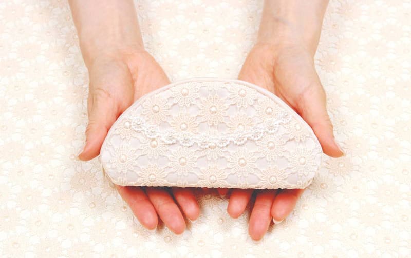 ギュピールレース 眼鏡ケース 約7×15.5×4cm [Flower Ripples]