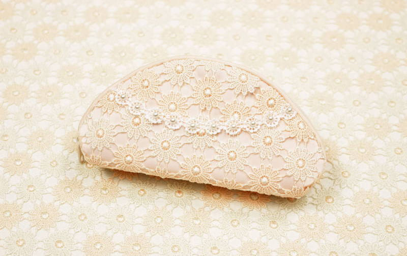 ギュピールレース 眼鏡ケース 約7×15.5×4cm [Flower Ripples]