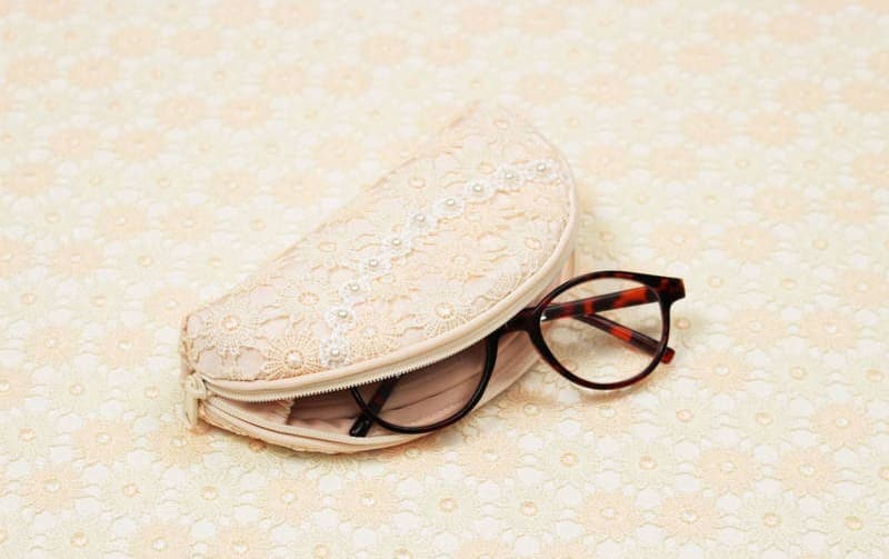 ギュピールレース 眼鏡ケース 約7×15.5×4cm [Flower Ripples]