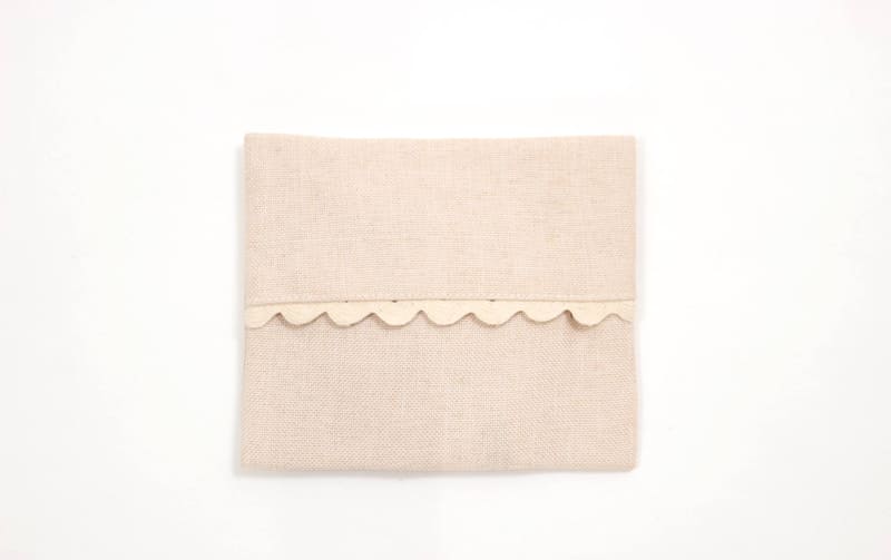 ミニティッシュケース リボン刺繍 約10×12cm [Rose Ruban]
