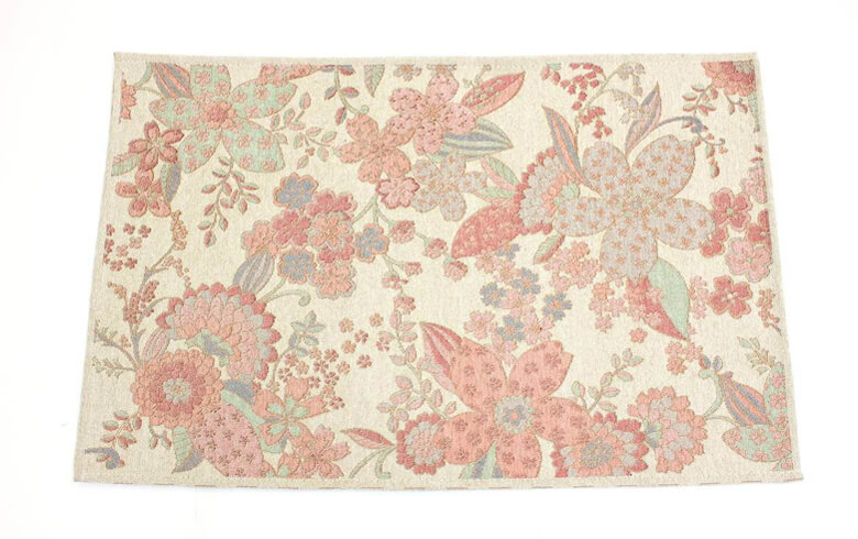 フラワー フロアマット 約50×80cm [Chenille]