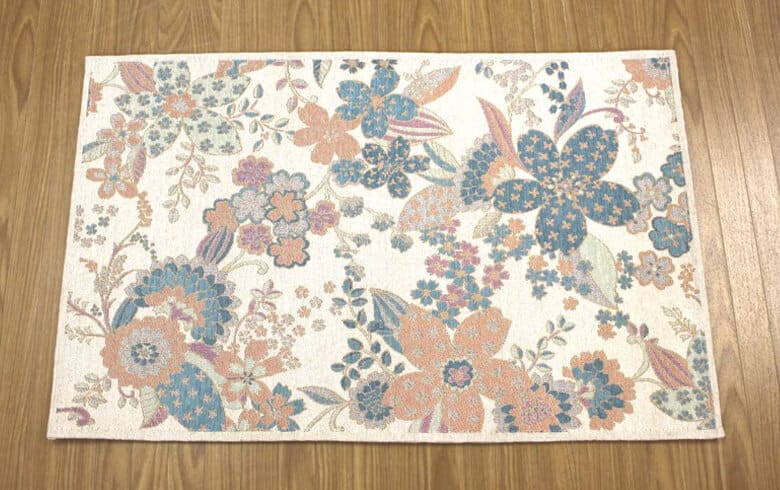 フラワー フロアマット 約50×80cm [Chenille]