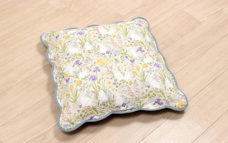 コットンキルト 座布団カバー 約55×59cm [Lapin Quiltine]