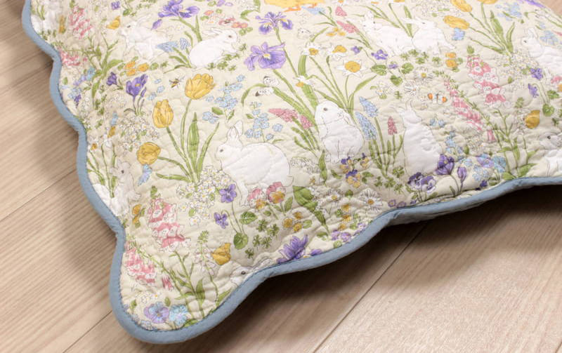 コットンキルト 座布団カバー 約55×59cm [Lapin Quiltine]