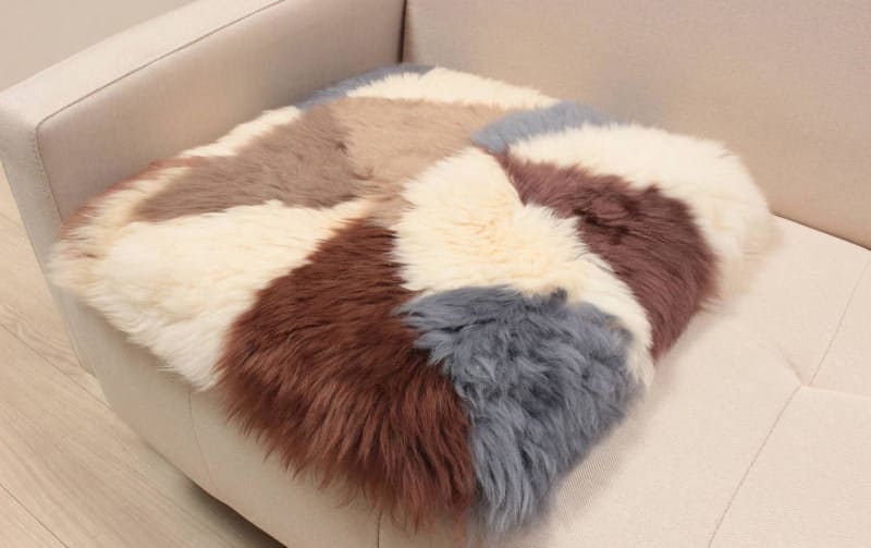 ムートン シートクッション 長毛ミックス 約40×40cm｜インテリアレース