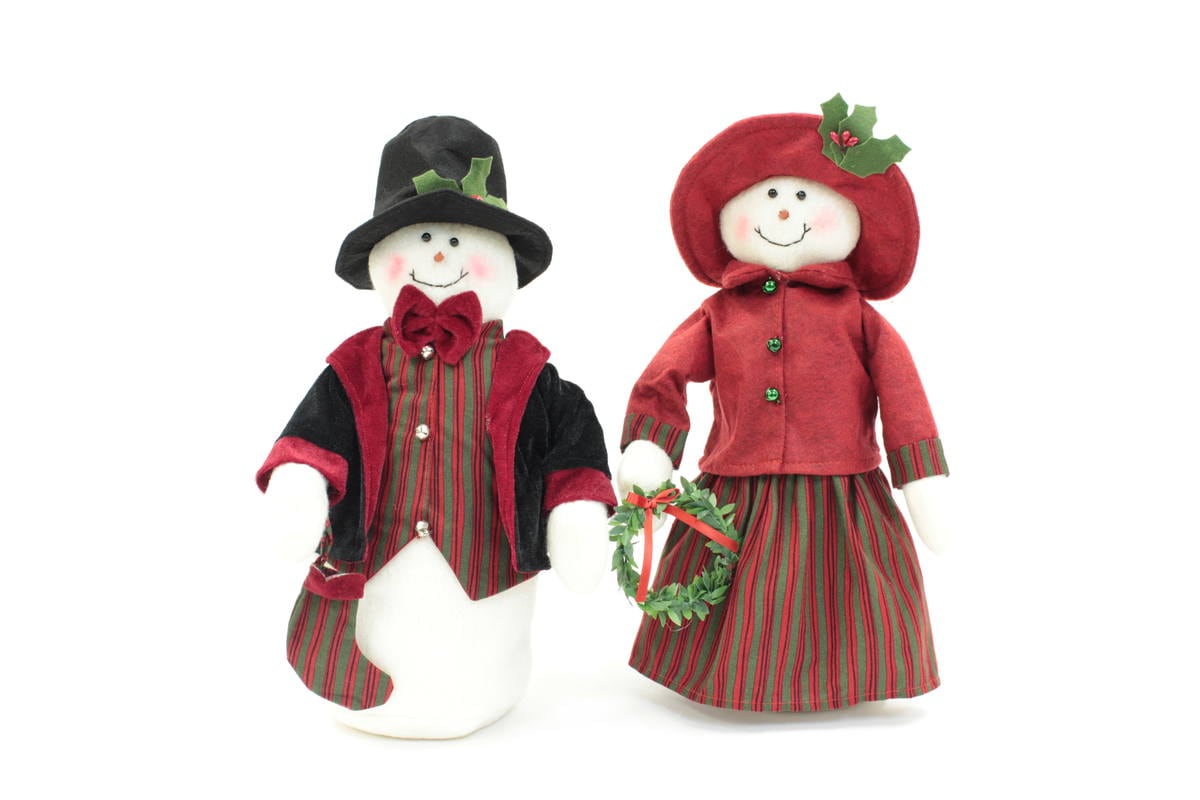 クリスマス☆アマビエちゃん&スノーマン Xmasドール 足ぶらスノーマンとサンタ｜インテリアレース