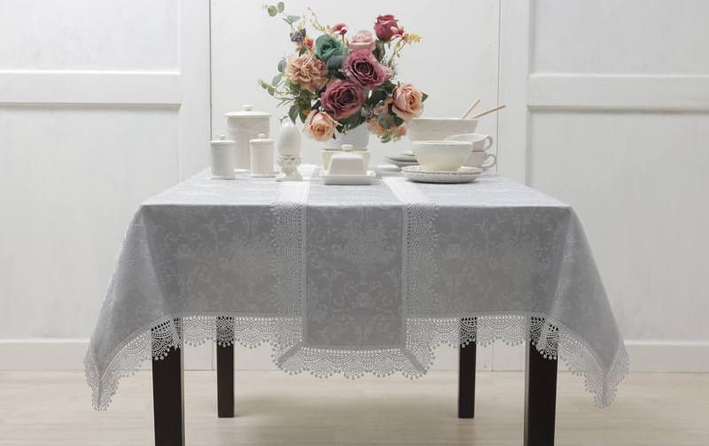 撥水ジャカード テーブルクロス 約130×170cm [Scintiller]