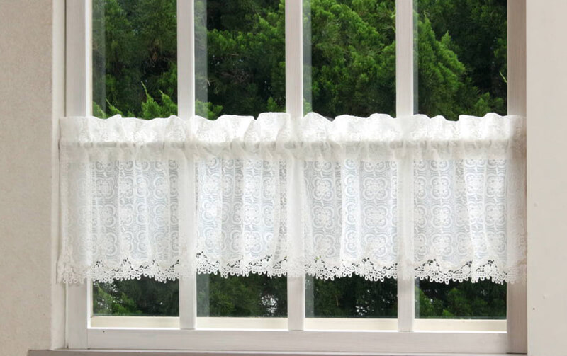 チュール＆ギュピール カフェカーテン 約120×30cm [Whisper]