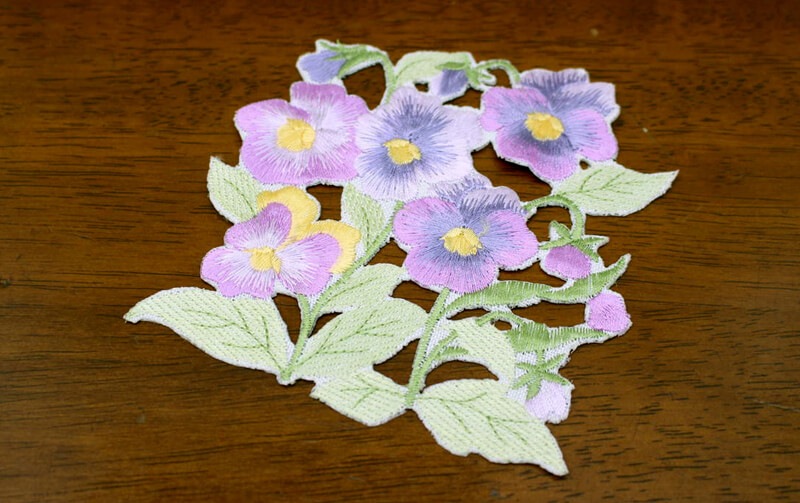 刺繍 コースター 約12×12cm [viola]