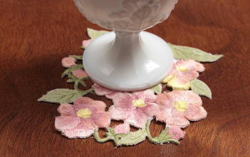 刺繍 コースター 約12×12cm [viola]