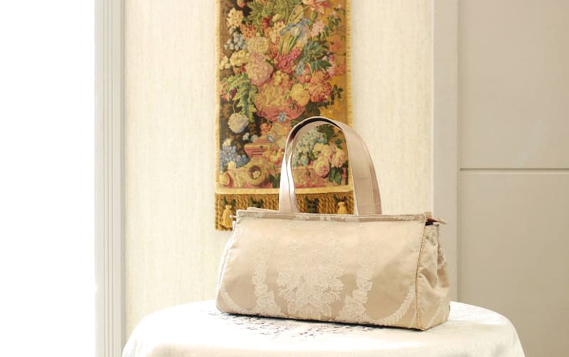 ジャカード織 横型バッグ 約35×18×13cm [La Briller B]