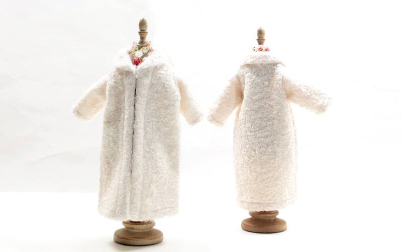 【着せ替え用】プードル巻き毛コート＆スカーフ