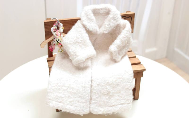 【着せ替え用】プードル巻き毛コート＆スカーフ