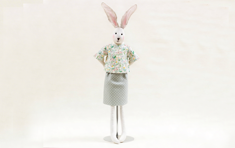 【着せ替え用】ボタニカル柄シャツ 約11.5×20cm