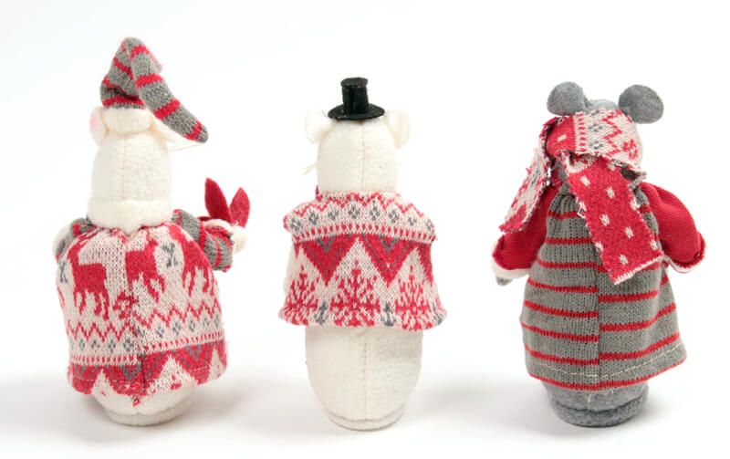 Xmas ドール ネズミS 高さ約13.5cm｜インテリアレース・テーブル
