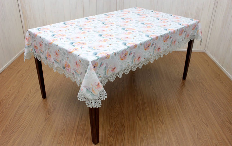 撥水 バラ柄テーブルクロス 選べる2サイズ 約130×170cm 約130×200cm