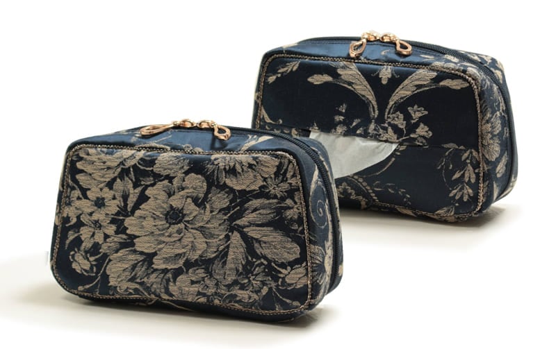 ジャカード織 ジップポーチ 約15×9×5.5cm [La Briller D]