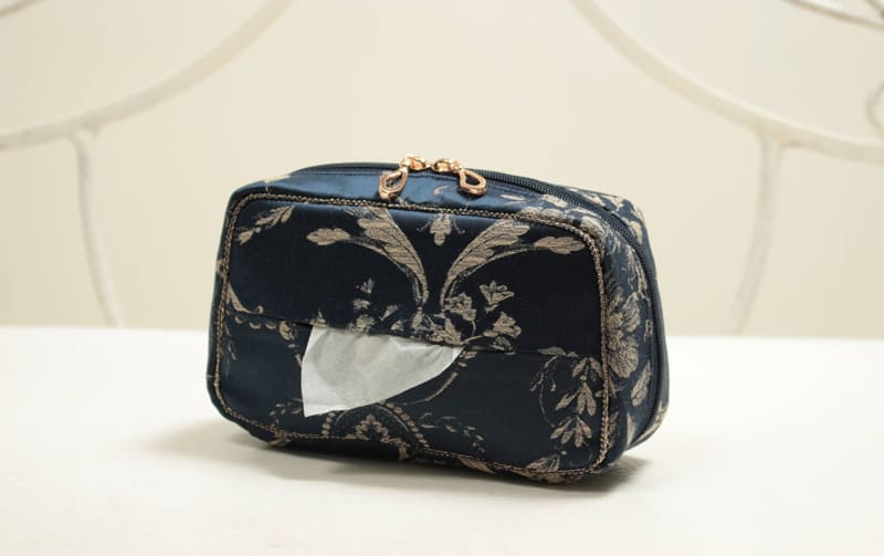 ジャカード織 ジップポーチ 約15×9×5.5cm [La Briller D]